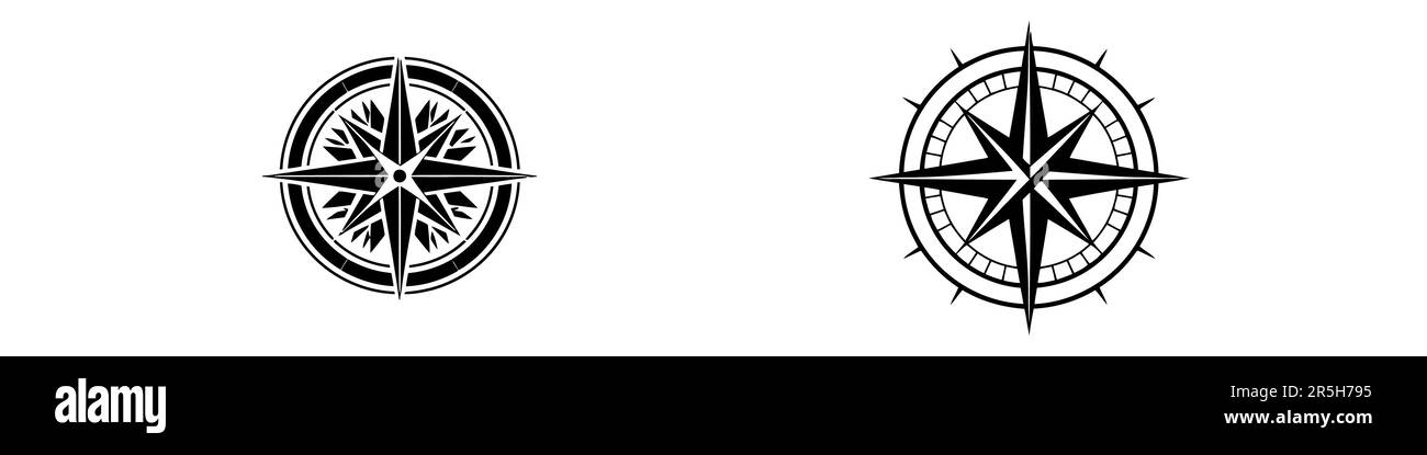 Compass icons on white background. Vector illustration isolated on ...