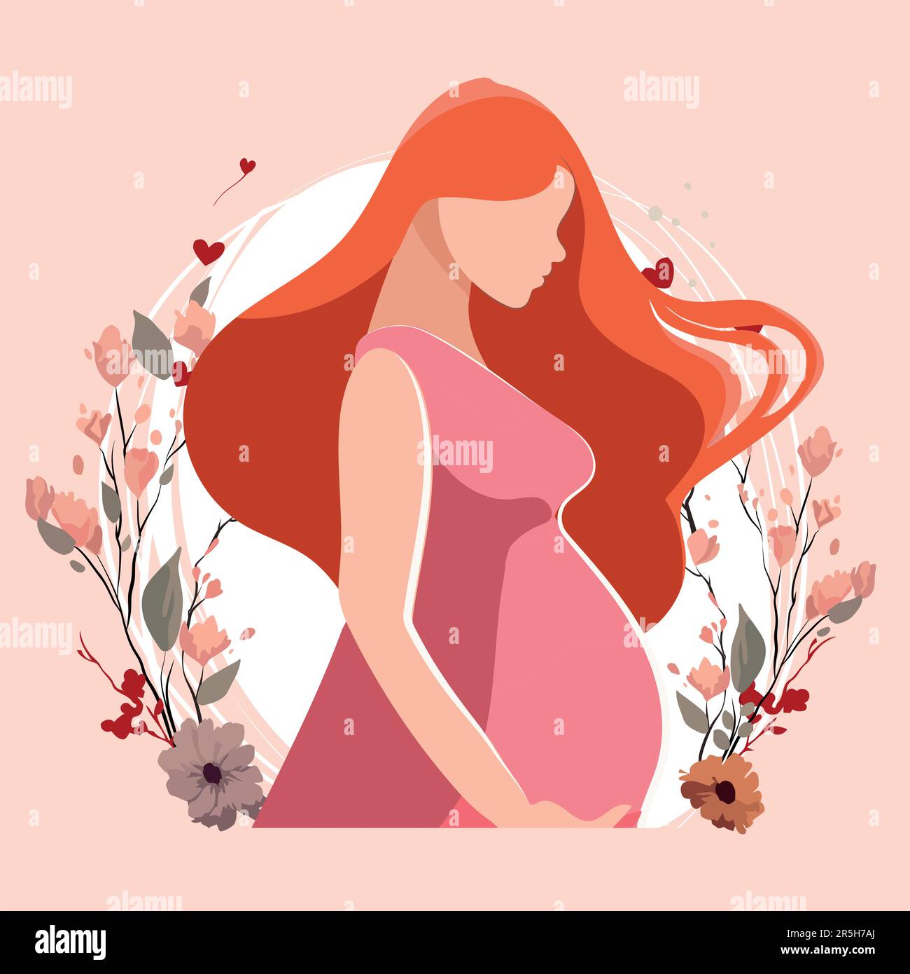 Pregnant woman concept in cute cartoon style 3538548 Vector Art at Vecteezy