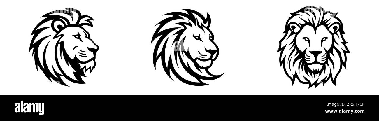Lion logo set - vector illustration, emblem design on white background ...