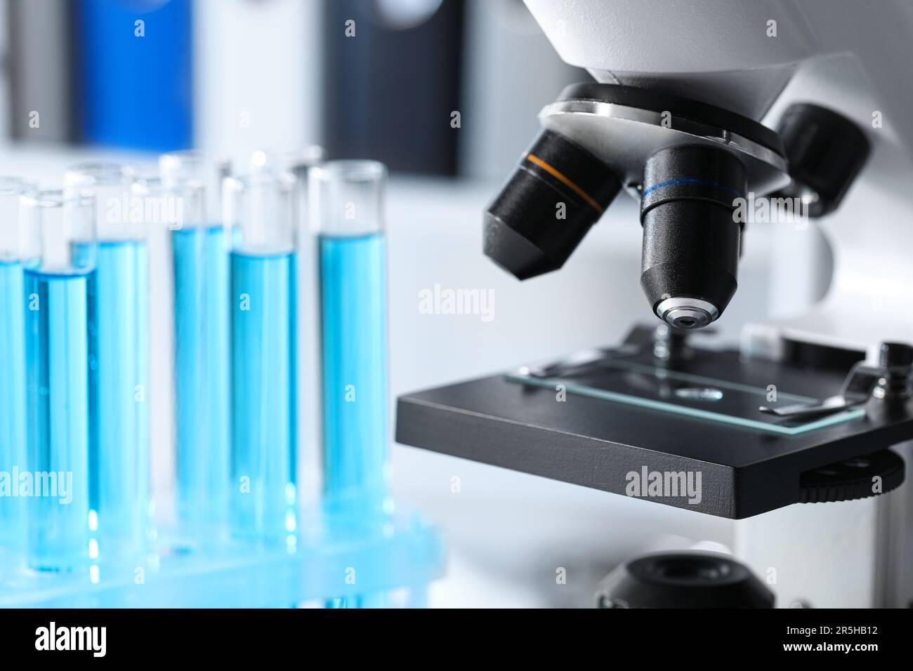 Laboratory microscope test tubes closeup hi-res stock photography and ...