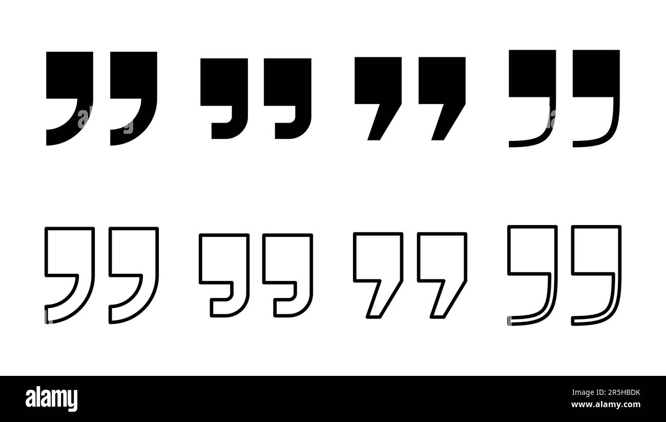 Quote icon set. Quotation mark symbol Stock Vector Image & Art Alamy