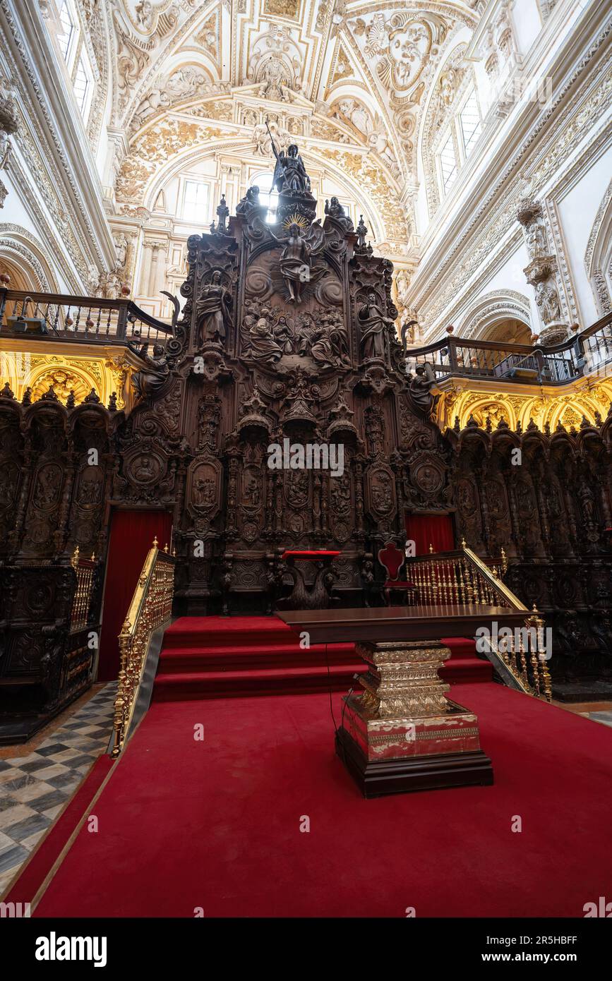 Choir at Mosque-Cathedral of Cordoba Interior - Cordoba, Andalusia, Spain Stock Photo