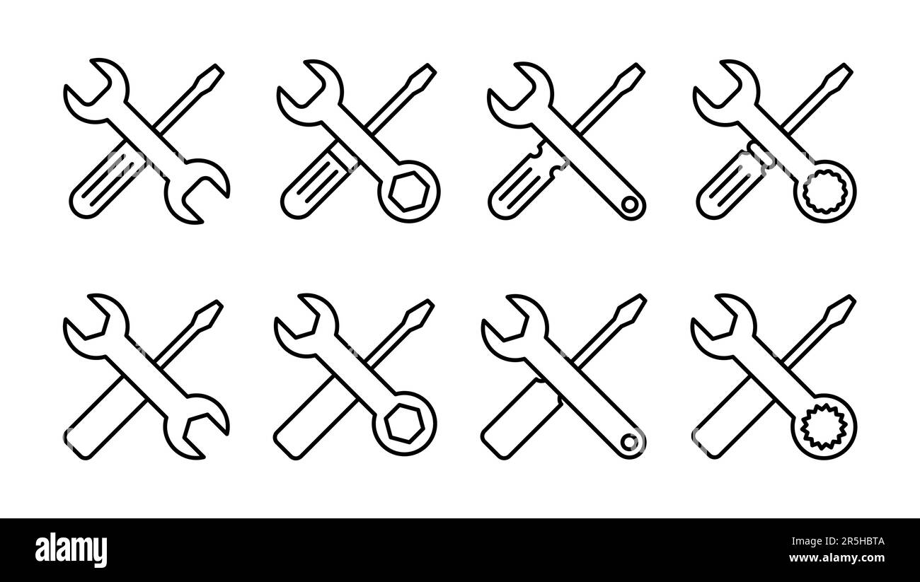 Repair tools icon set. tool icon vector. setting icon vector. Wrench ...