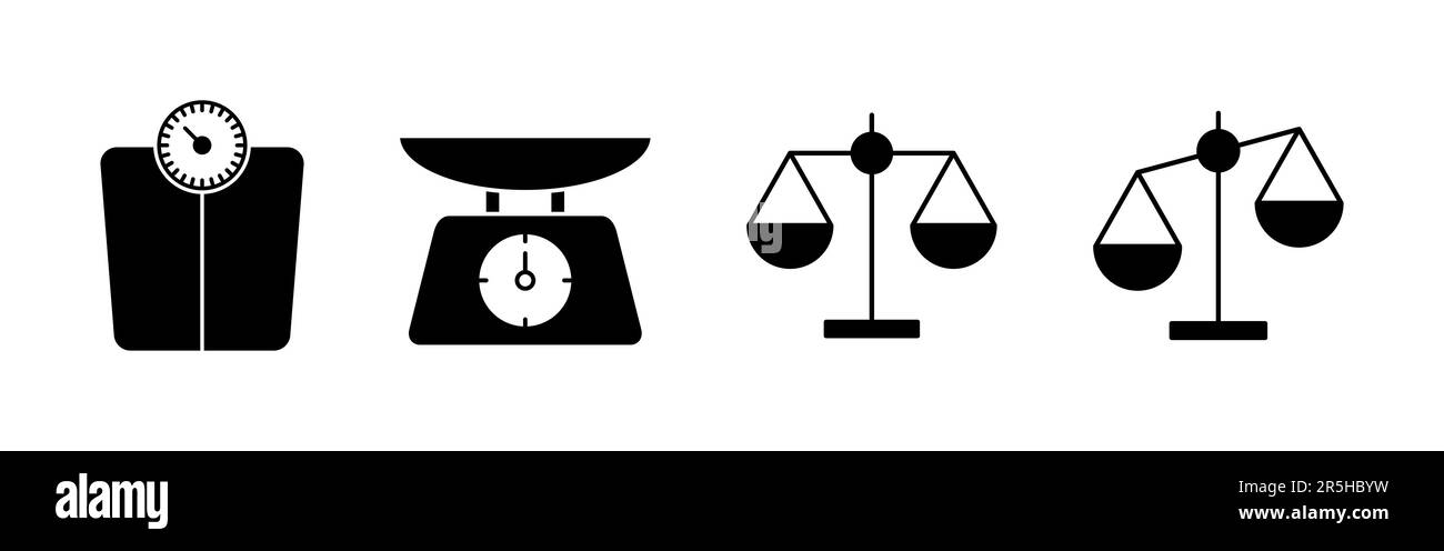 Scales icon set. Law scale icon. Scales vector icon. Justice Stock ...