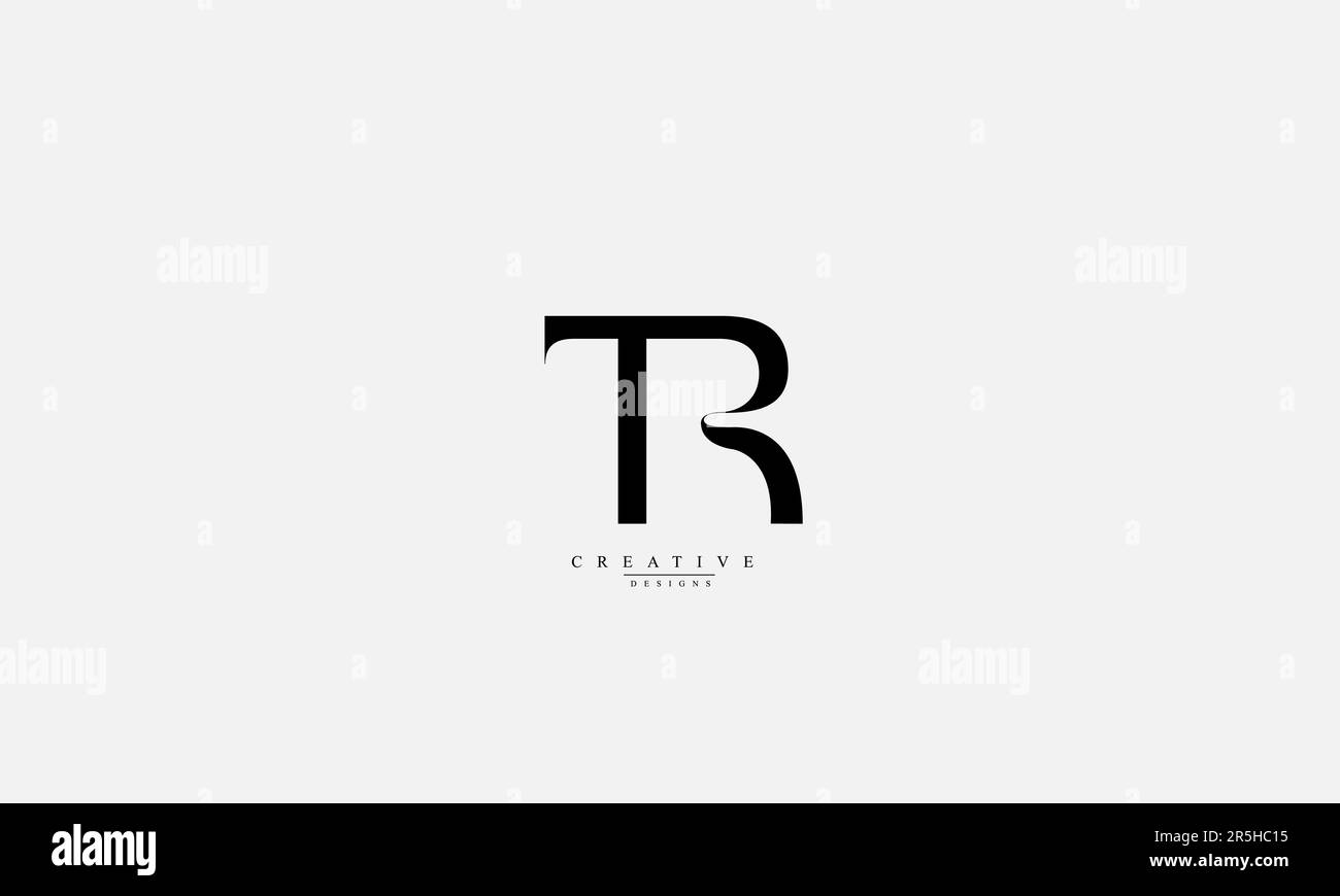 Alphabet letters Initials Monogram logo TR RT T R Stock Vector