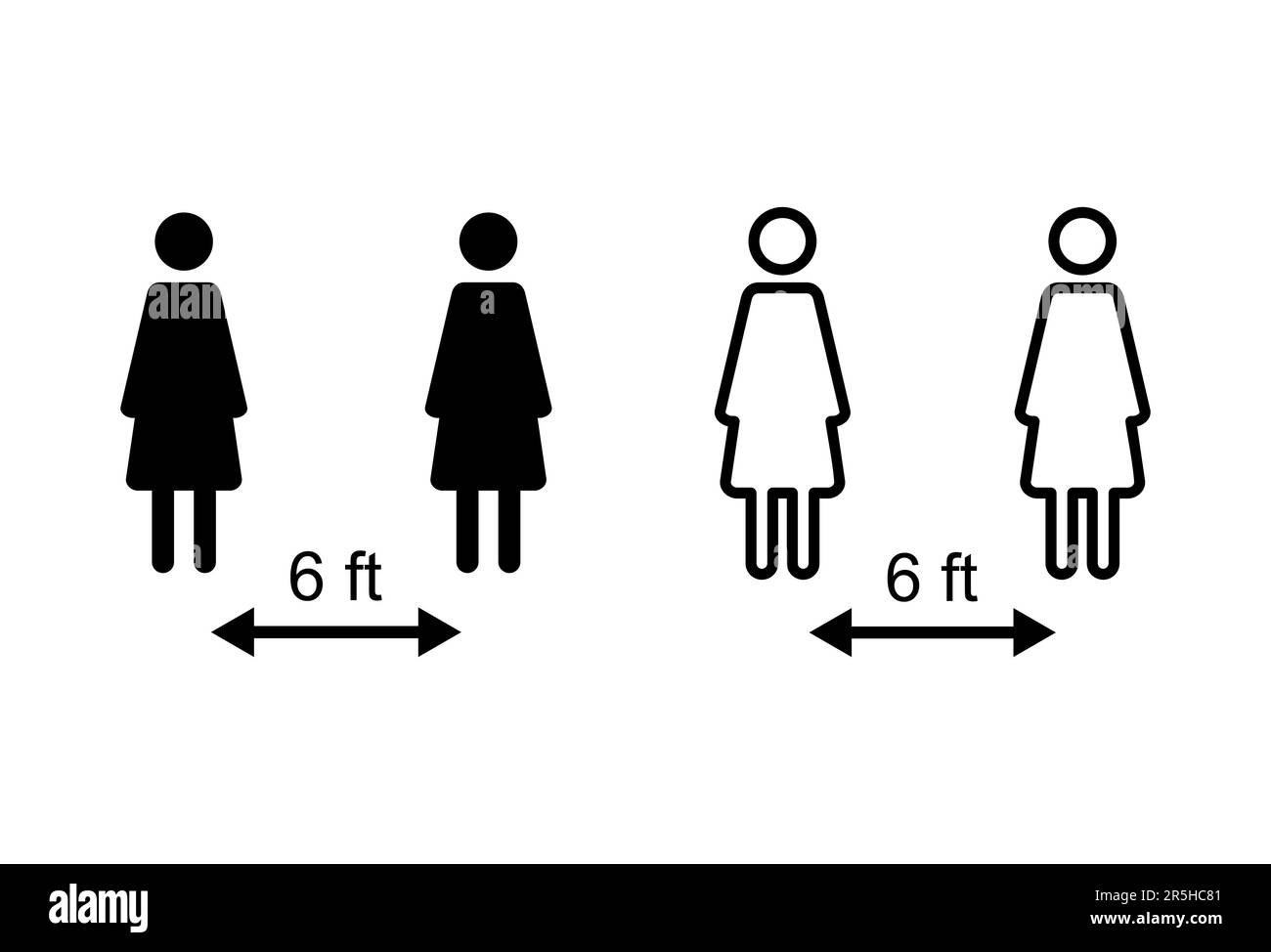 Social distancing icon set. social distance icon. self quarantine sign ...
