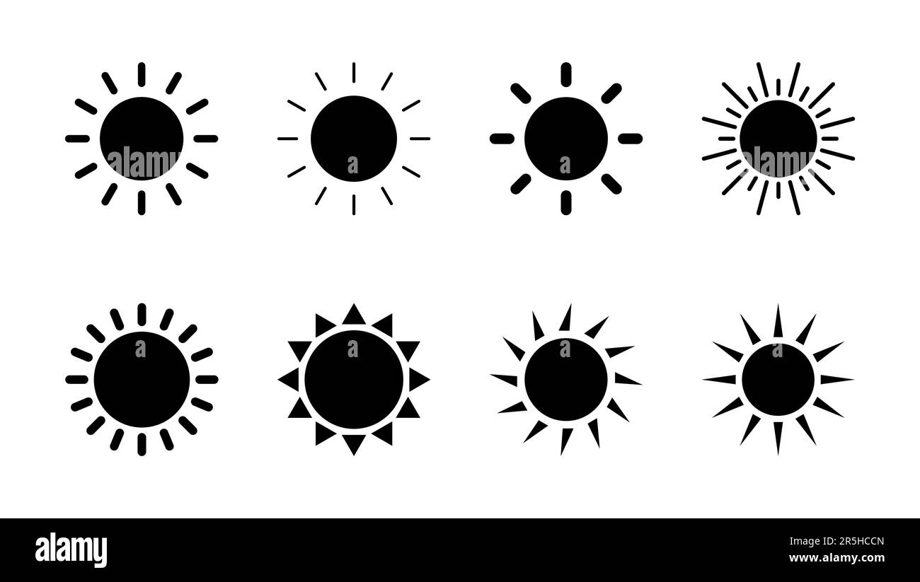 Sun icon set. Brightness Icon vector Stock Vector Image & Art - Alamy