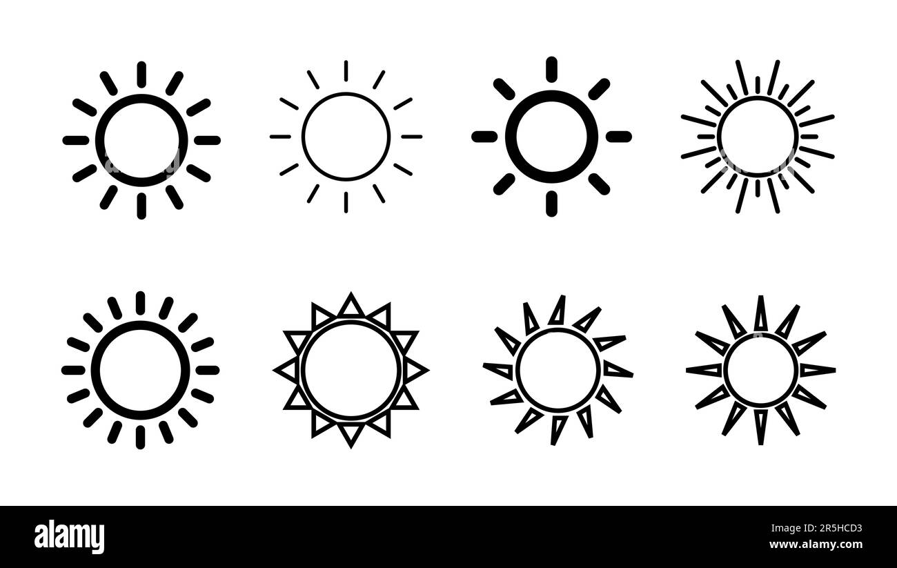 Sun icon set. Brightness Icon vector Stock Vector Image & Art Alamy