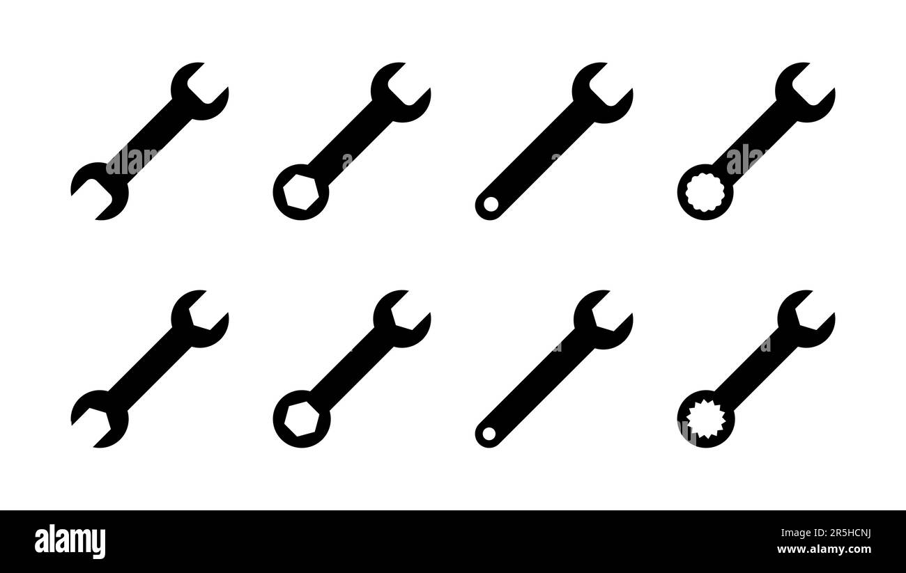 Wrench icon set repair icon vector tools icon vector stock vector