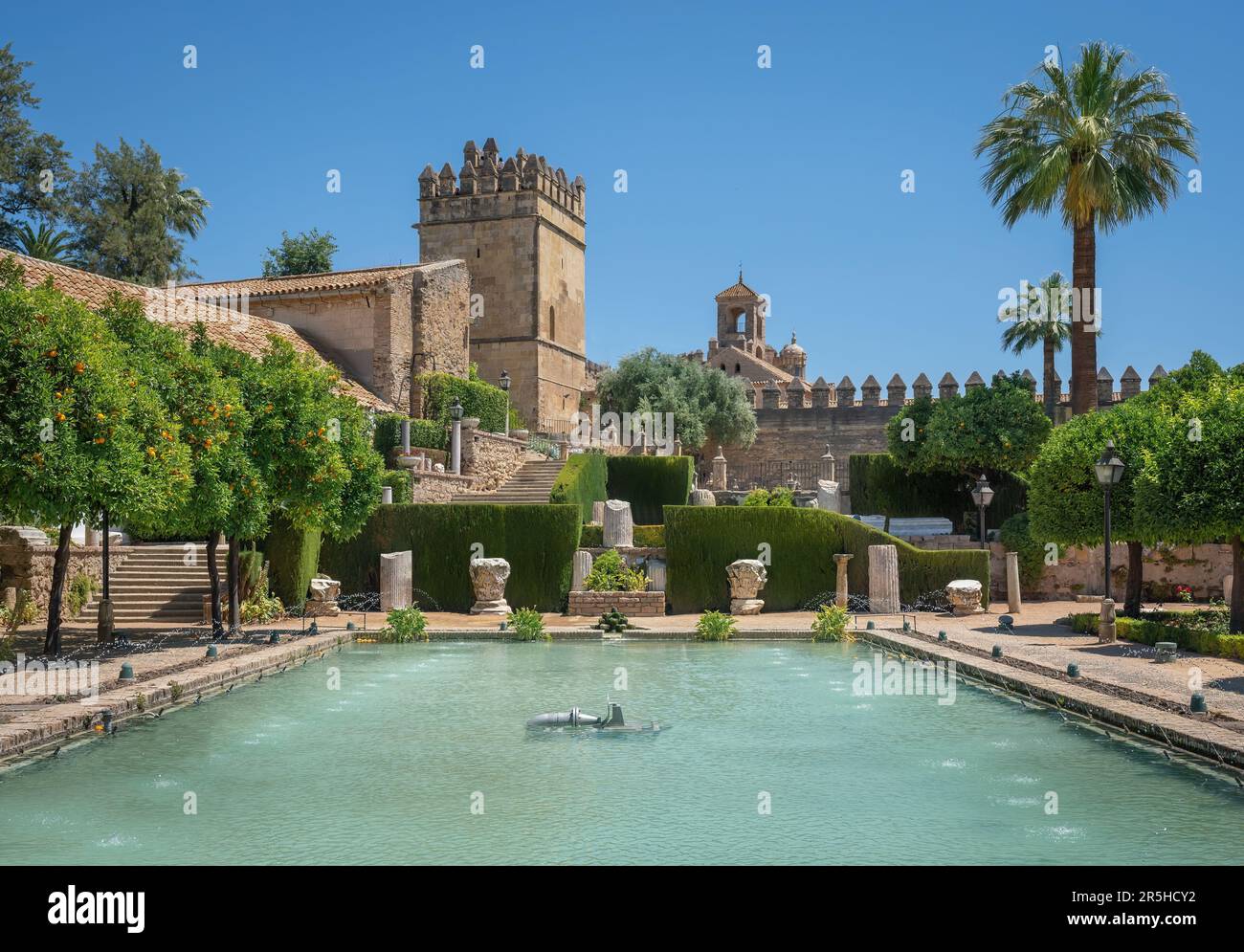 Gardens of Alcazar de los Reyes Cristianos - Cordoba, Andalusia, Spain Stock Photo