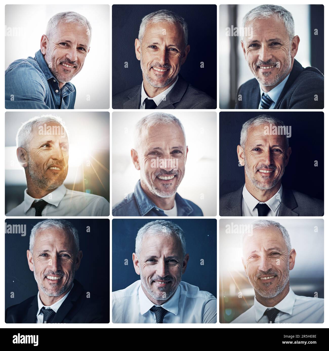 Hes a Jack of all trades. Composite shot of a mature businessman smiling confidently. Stock Photo