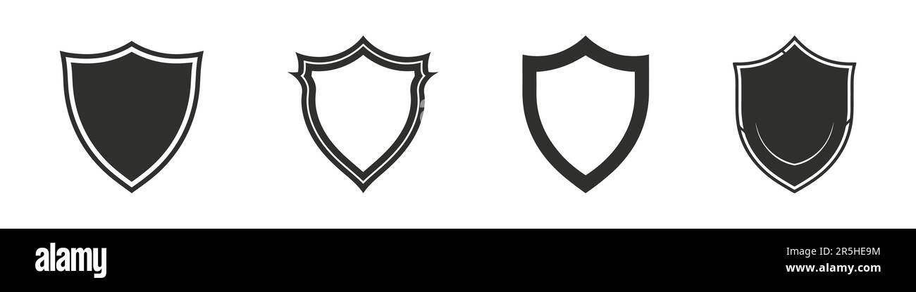 Vector Shield icon. Heraldic shields, security black labels. Stock Vector