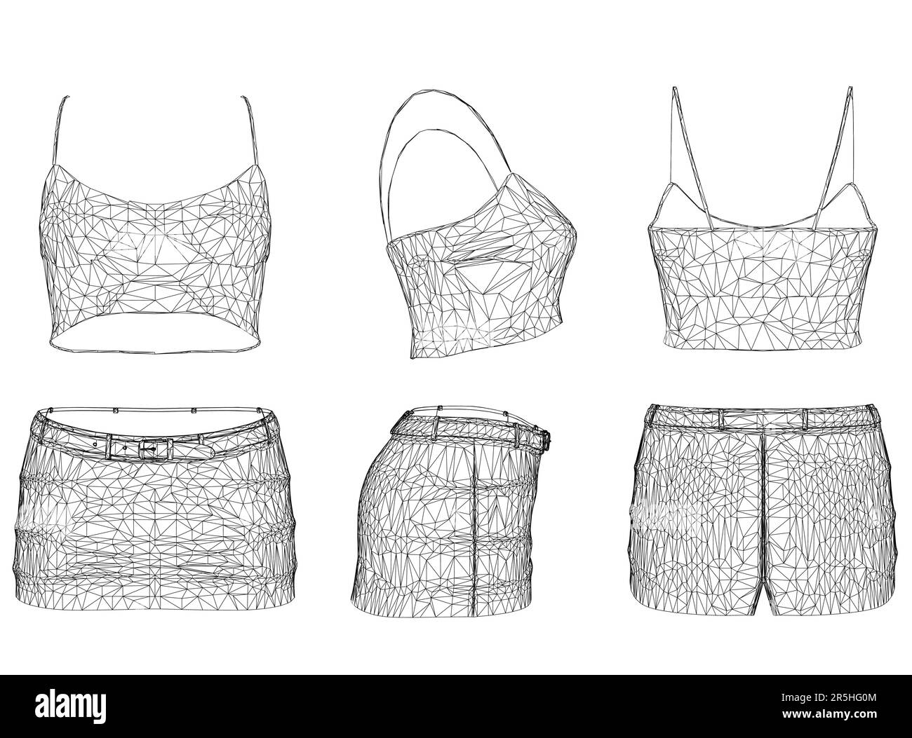 Crop top and skirt drawing hot sale
