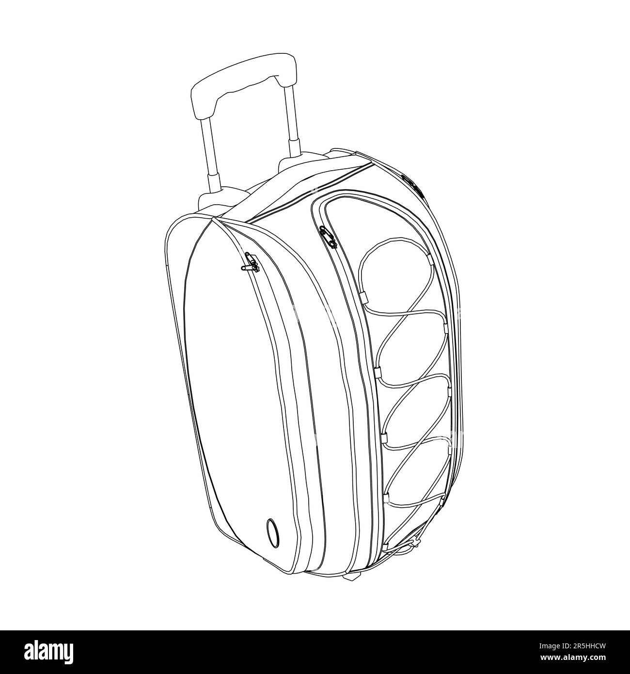 Travel bag outline of black lines isolated on white background