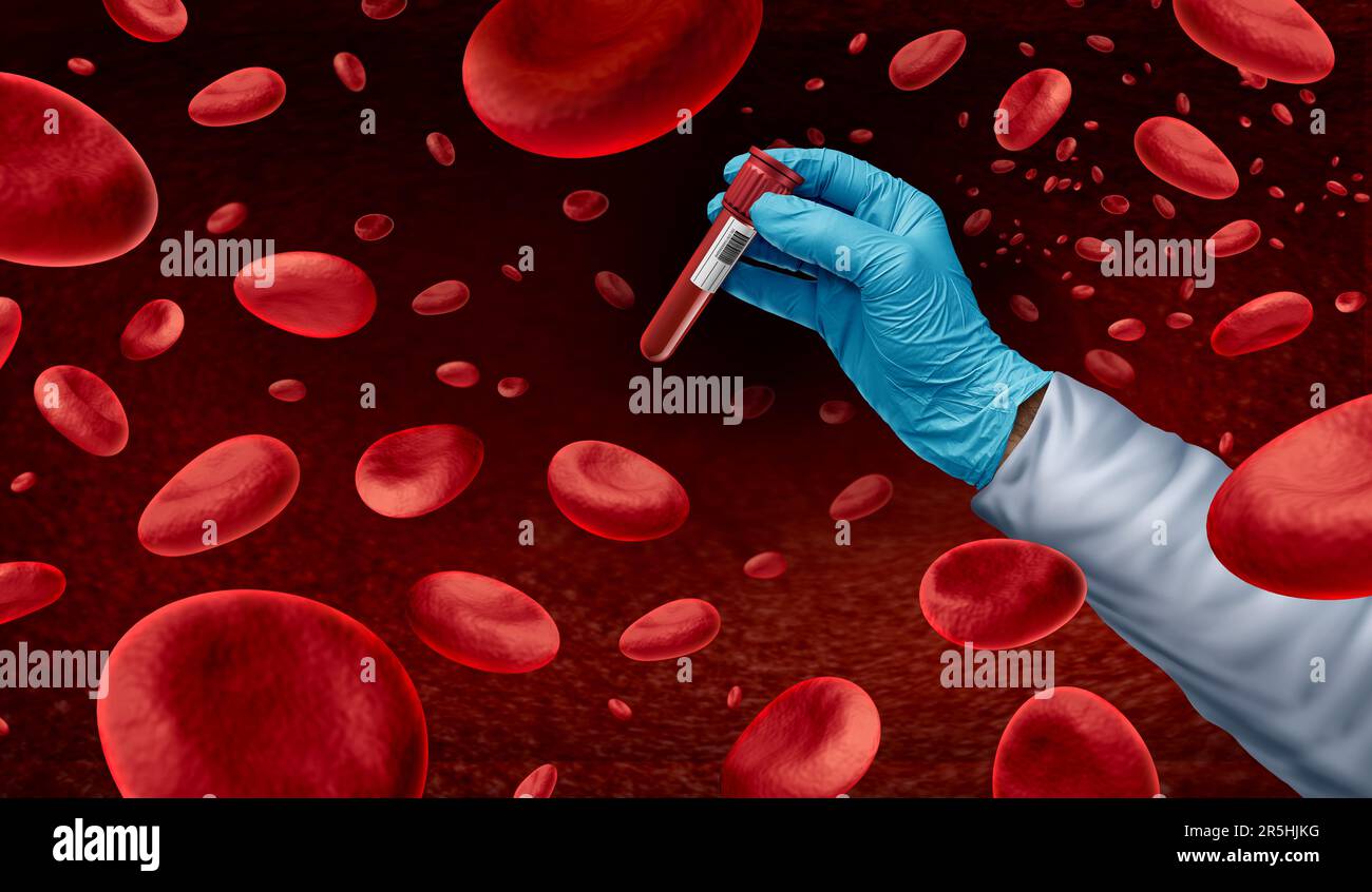 Blood tests and screening for early detection of genetic disorders or multiple cancers and malignant cells as carcinogens and genetics testing Stock Photo