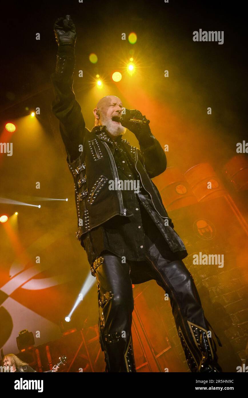 Judas Priest performing live on their "50 Years Of Metal" Tour at The ...