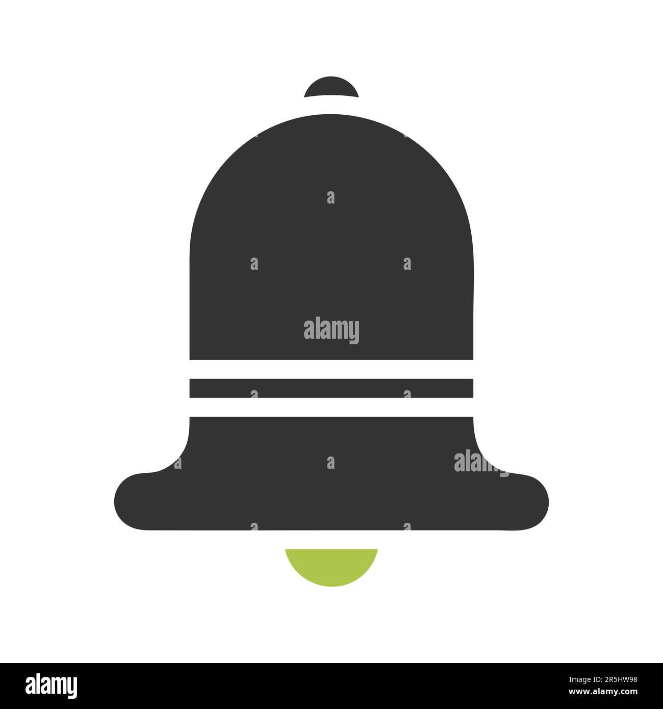 Bell icon solid green grey colour easter illustration vector element