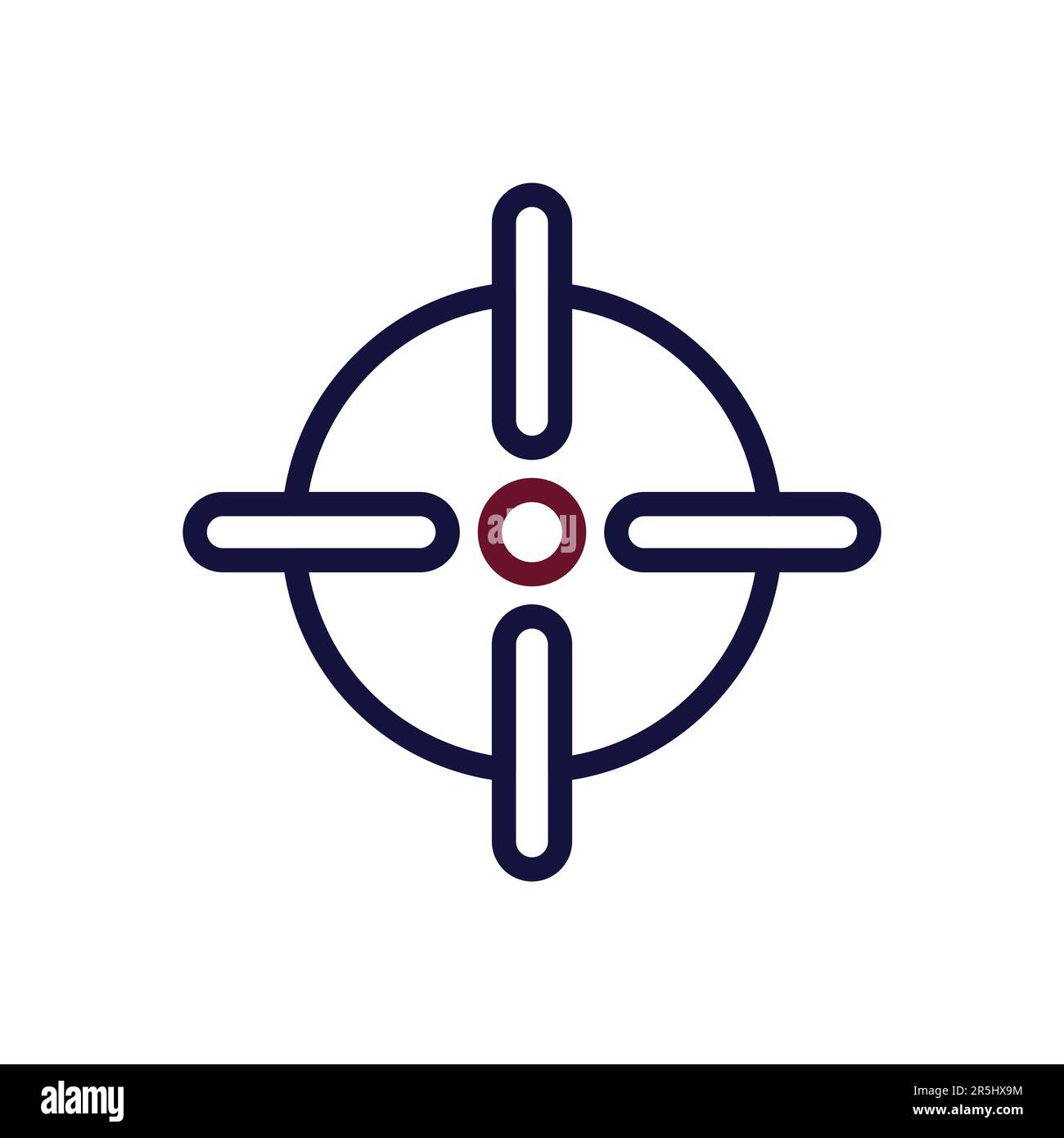 Target icon duocolor maroon navy colour military vector army element