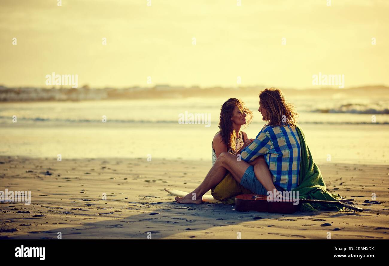 Loving you is the best thing Ive ever done. a couple sitting on the