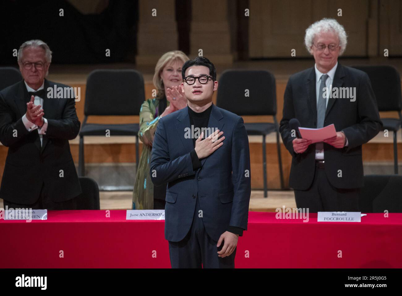 Brussels, Belgium. 04th June, 2023. Winner Taehan Kim pictured during the finals of the Queen ...