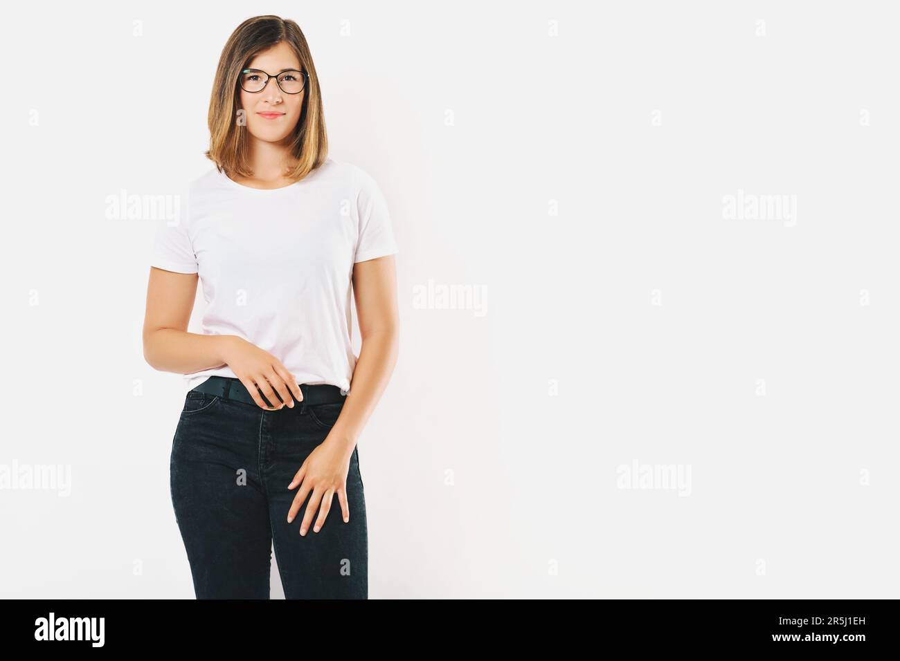 White t shirt deals and black jeans female