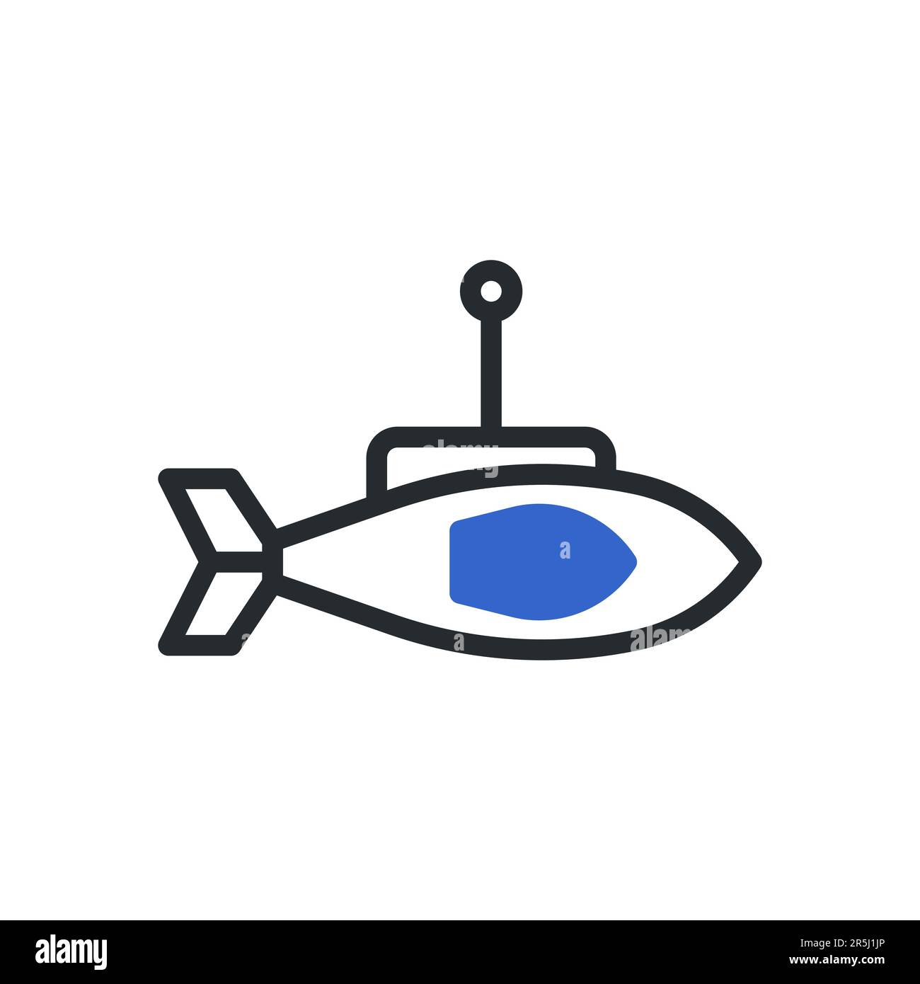Submarine icon duotone blue grey colour military vector army element