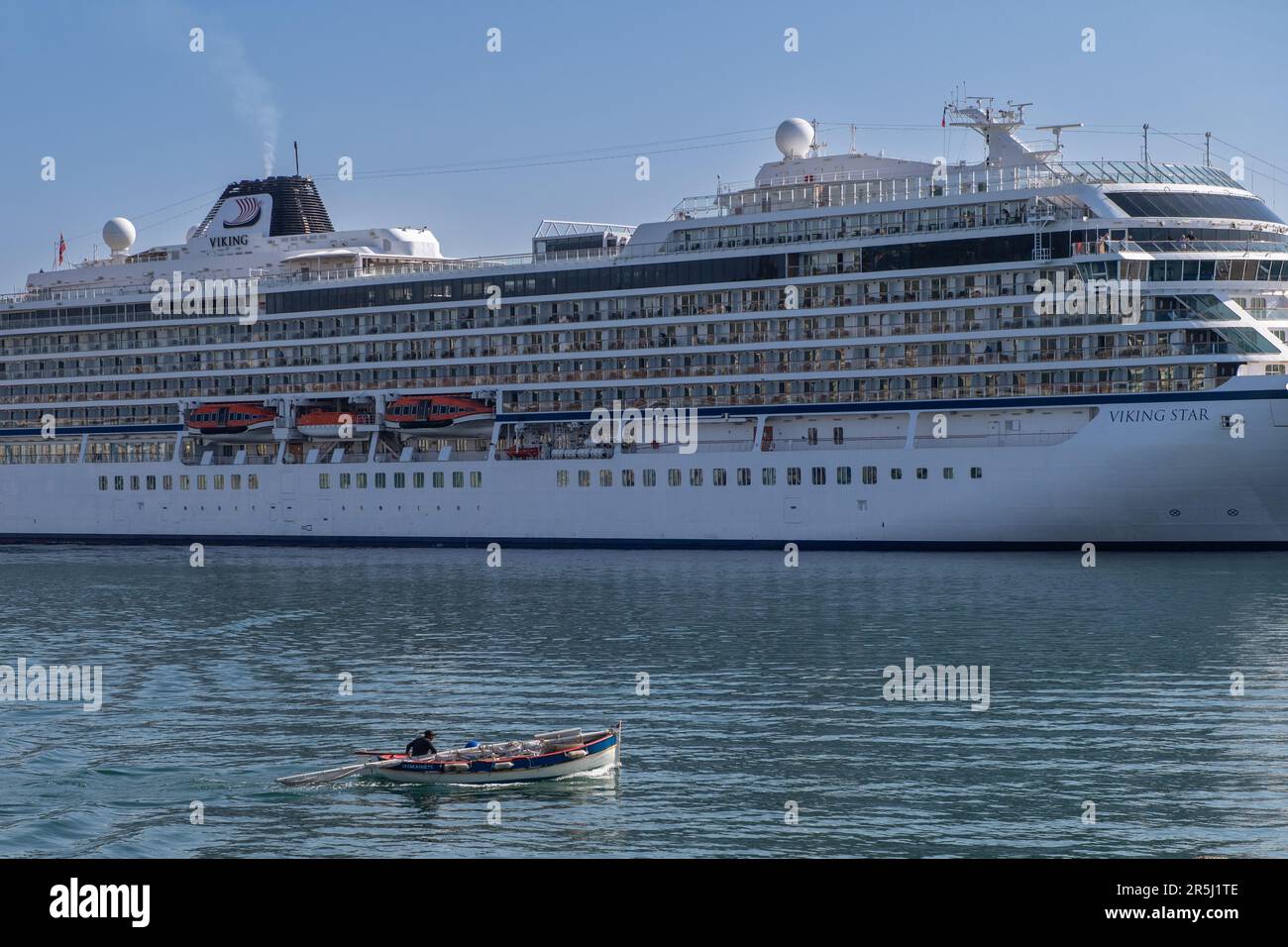 Sete, France. 27th May, 2023. A fisherman boat sails along he Viking ...
