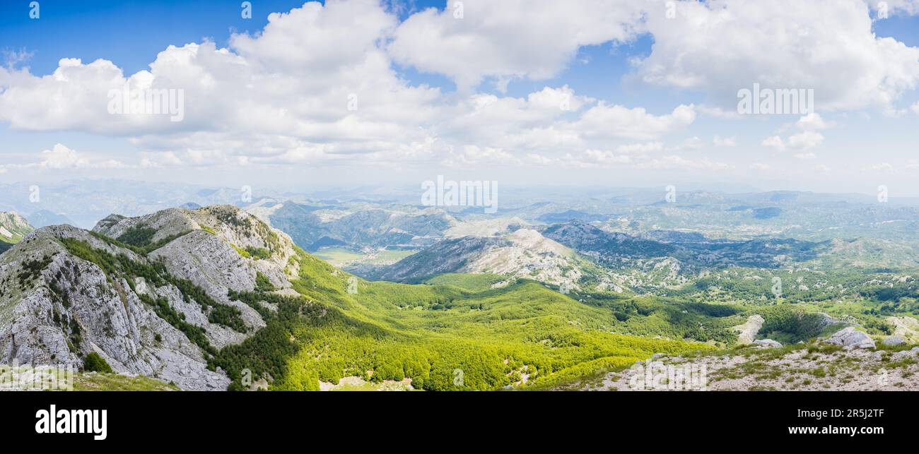 Mountains of Lovcen National Park captured as a multi image panorama ...