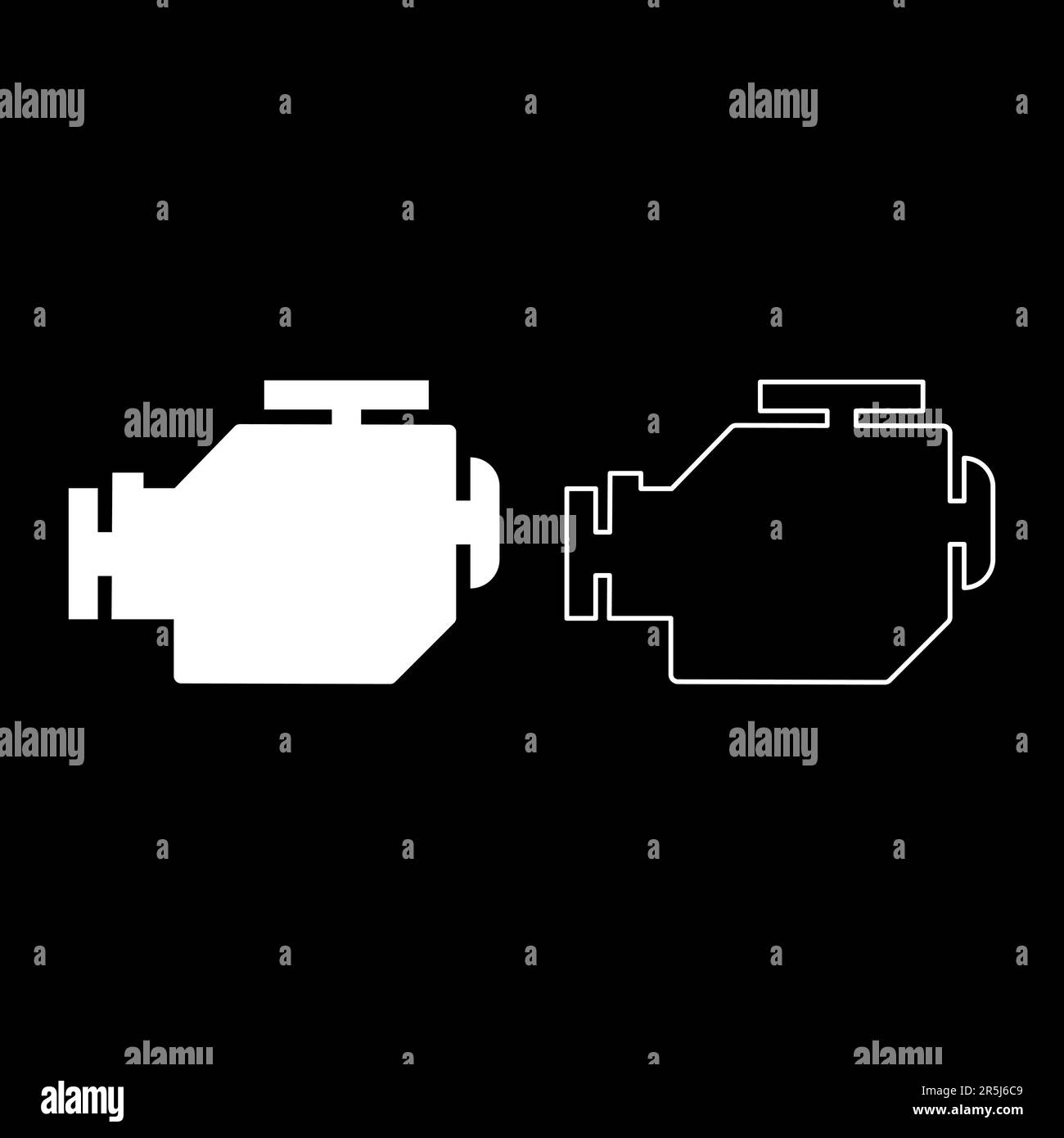 Symbol engine car set icon white color vector illustration image simple