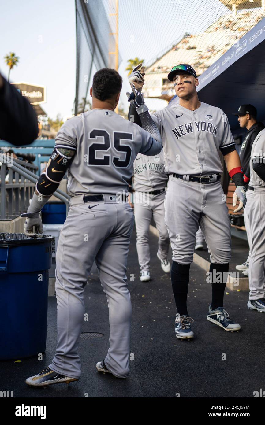 New York Yankees right fielder Aaron Judge (99) and second baseman