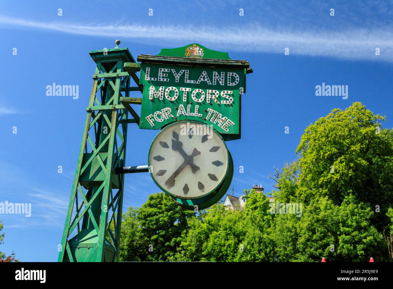 Leyland Motors Clock. Brewery Arts Centre. Highgate, Cumbria. Stock Photo