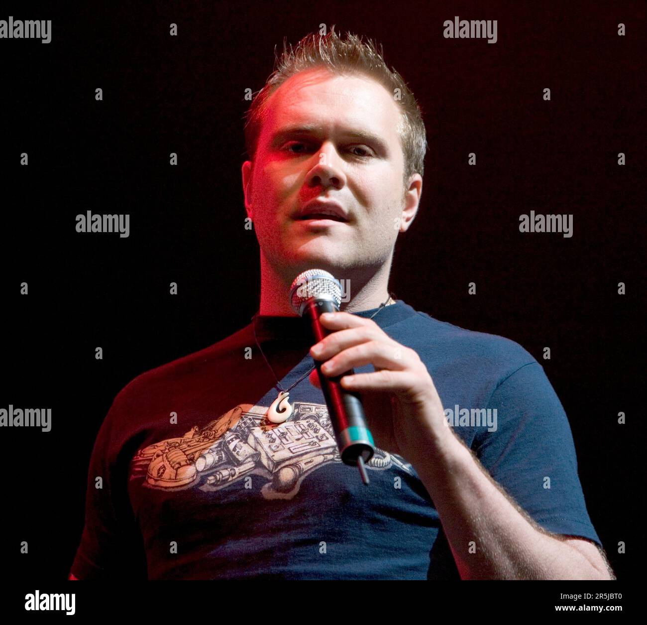 Singer Daniel Bedingfield at rehearsals for the Official Opening Show