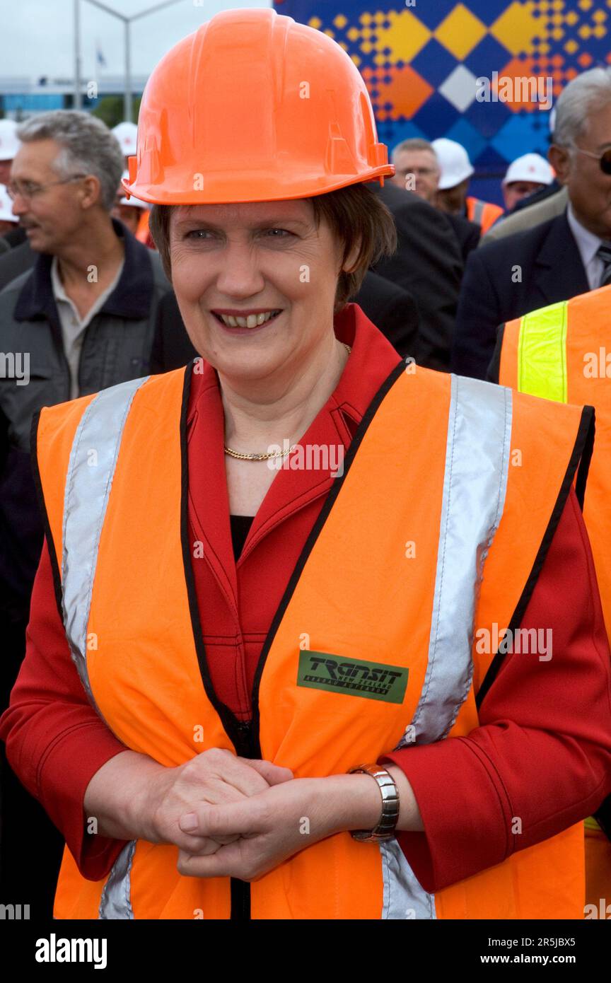 Prime Minister Helen Clark, officially opens State Highway 1 Esmonde Road Interchange, Northern Motorway, Auckland, New Zealand on Tuesday May 15 2007 Stock Photo