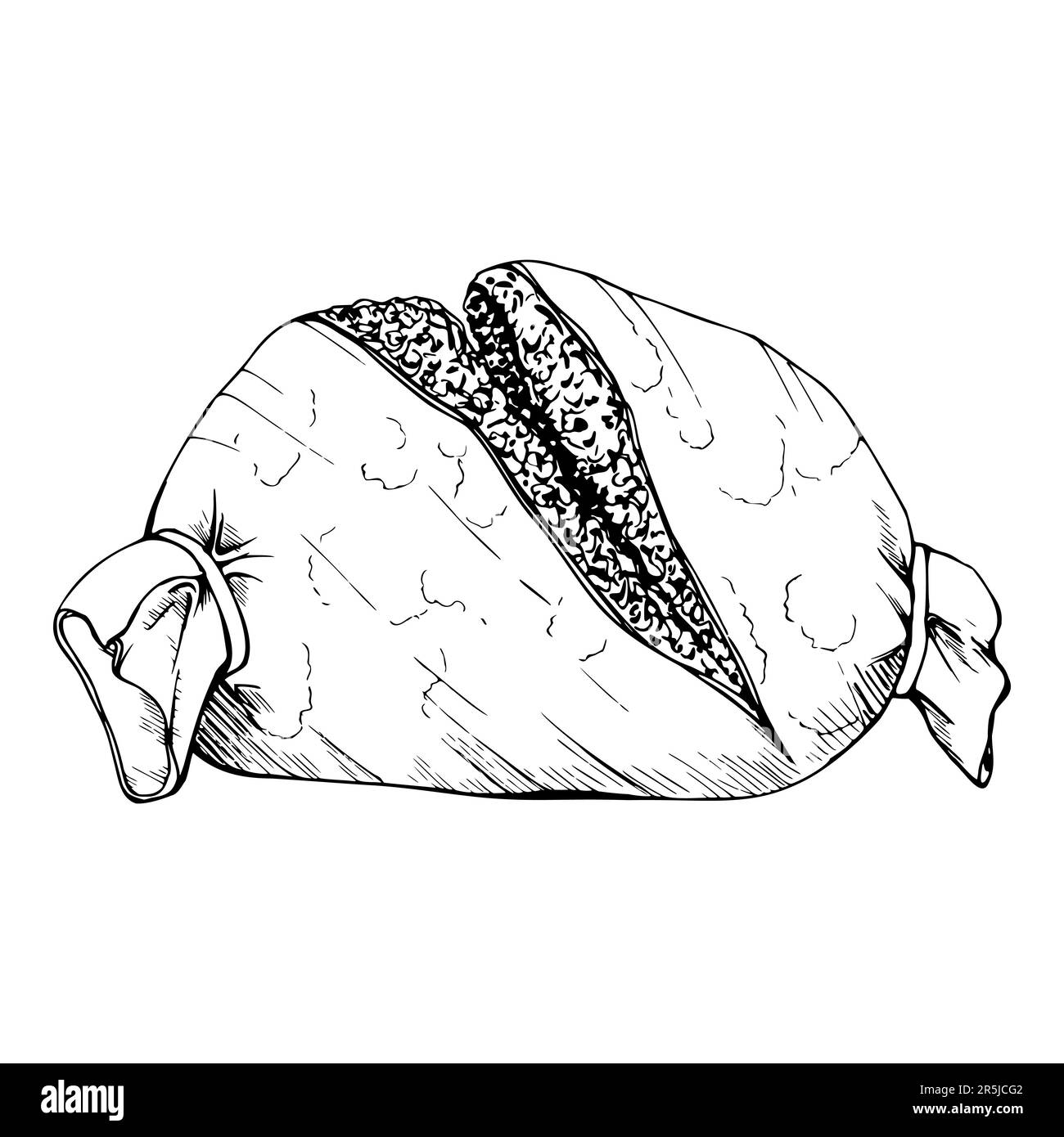 Ink hand drawn vector sketch of isolated object. Scotland symbol local