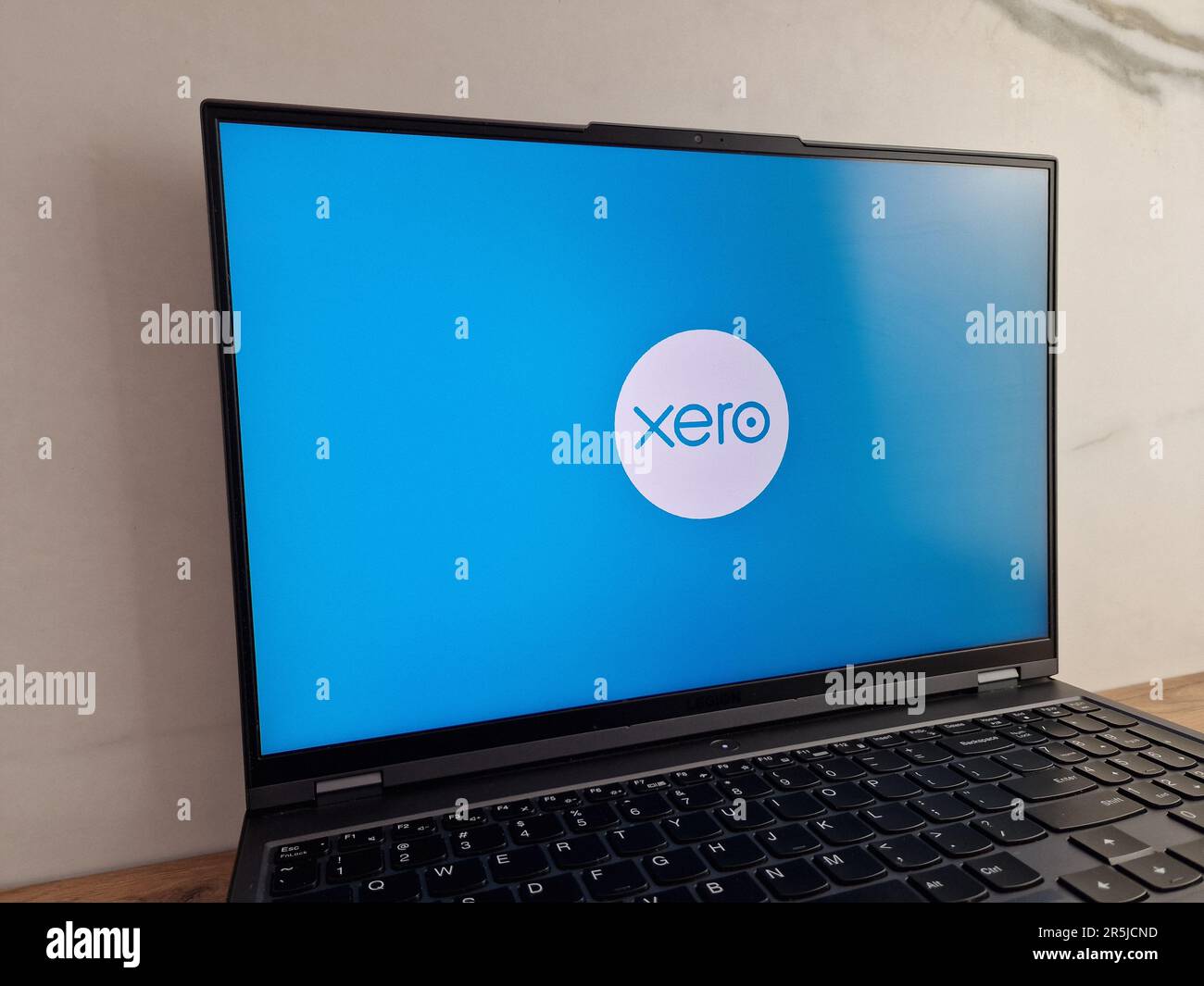 Konskie, Poland - May 28, 2023: Xero accounting software company logo displayed on laptop pc screen Stock Photo