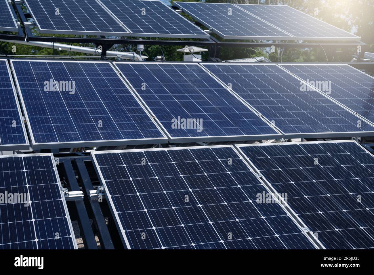 Mobile solar energy power station. Renewable energy and sustainable