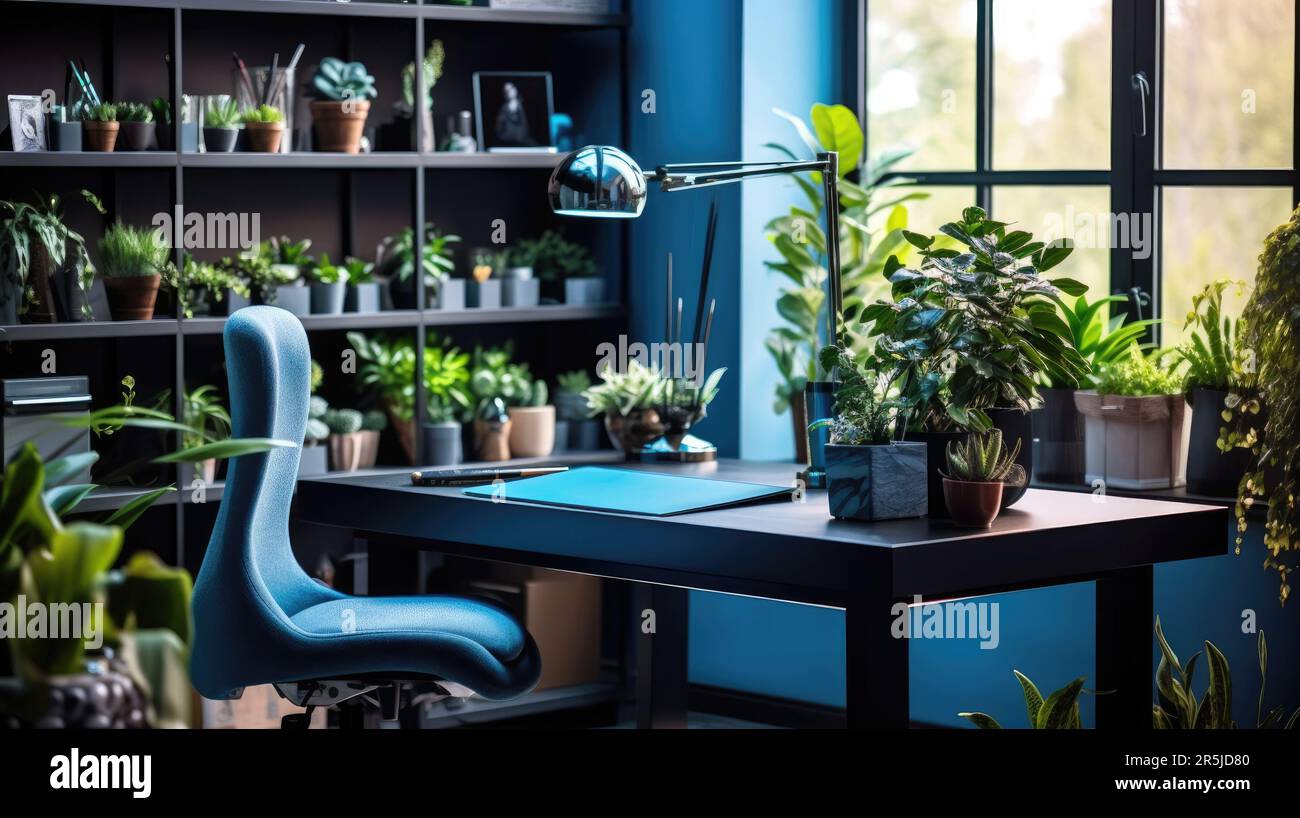 Inspiring office interior design Modern style Home office featuring