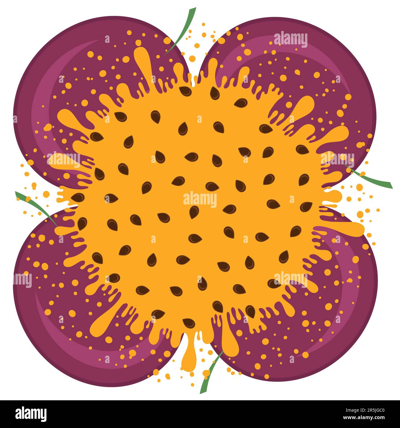 Passion fruit juice splash Stock Vector Images - Alamy