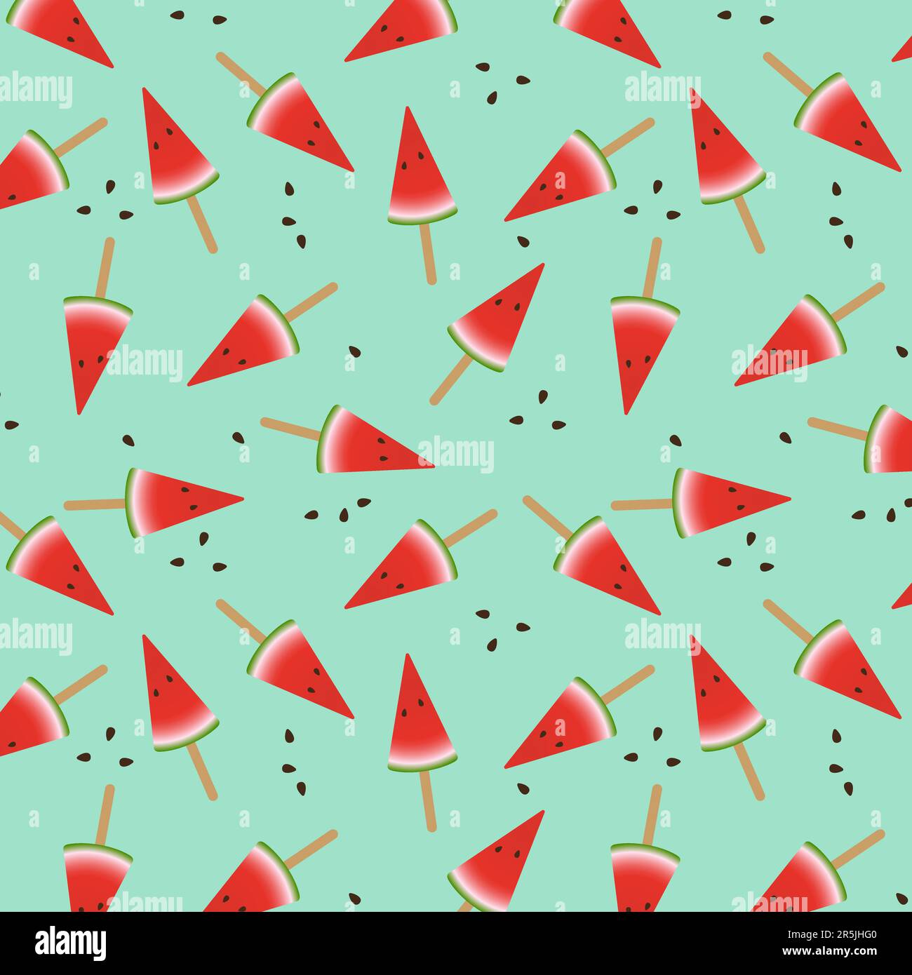 Seamless watermelon slice pattern. Vector blue background. Vector ...