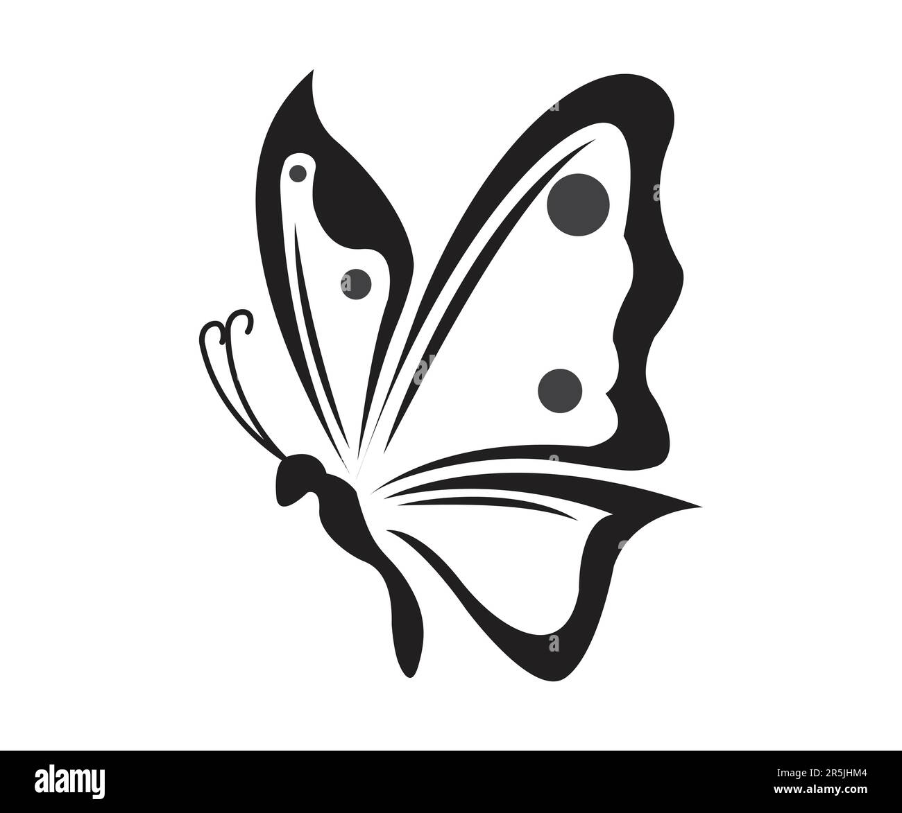 Butterfly simple conceptual logo design vector template Stock Vector