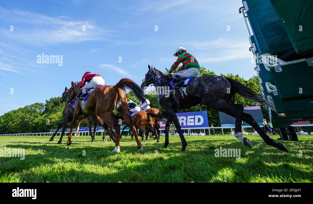 Runners and riders start The Rio Ferdinand Foundation Northern Dancer Handicap during Derby Day