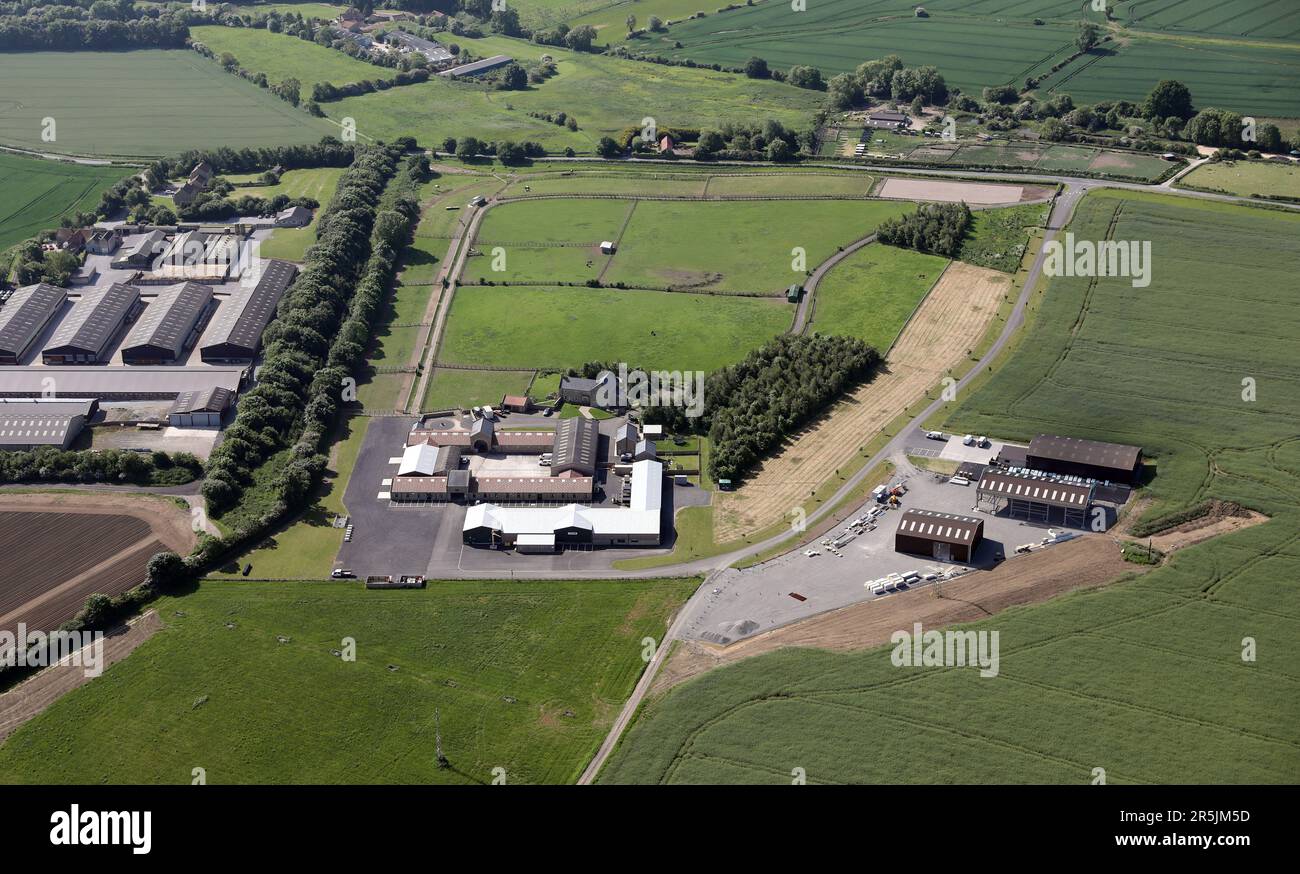 aerial view of the SWARCO UK site near Richmond, North Yorkshire Stock Photo