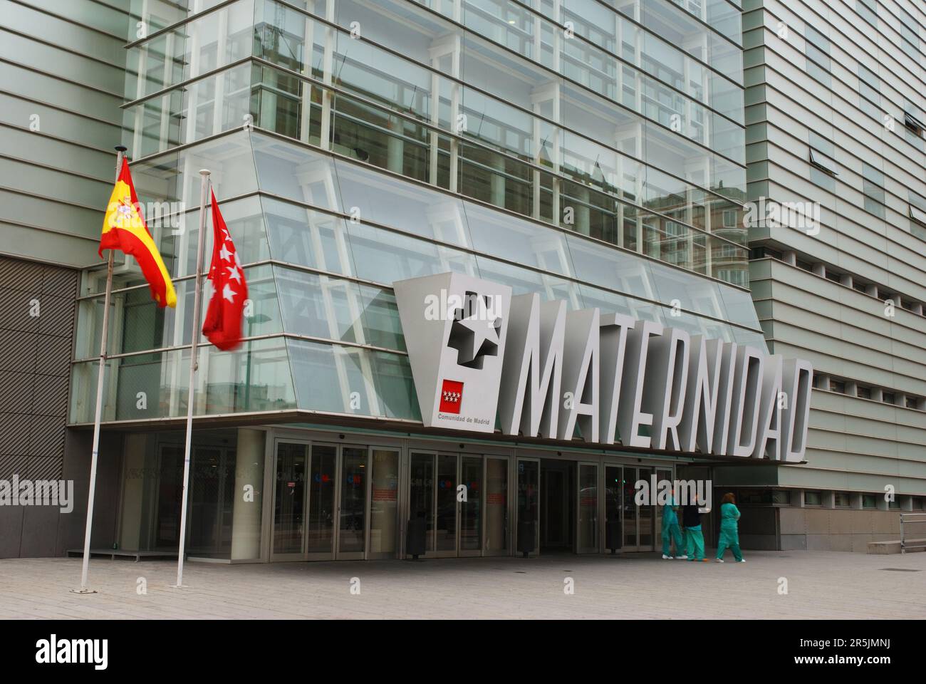 Facade of Gregorio Marañon Maternity Hospital, by Rafael Moneo. O