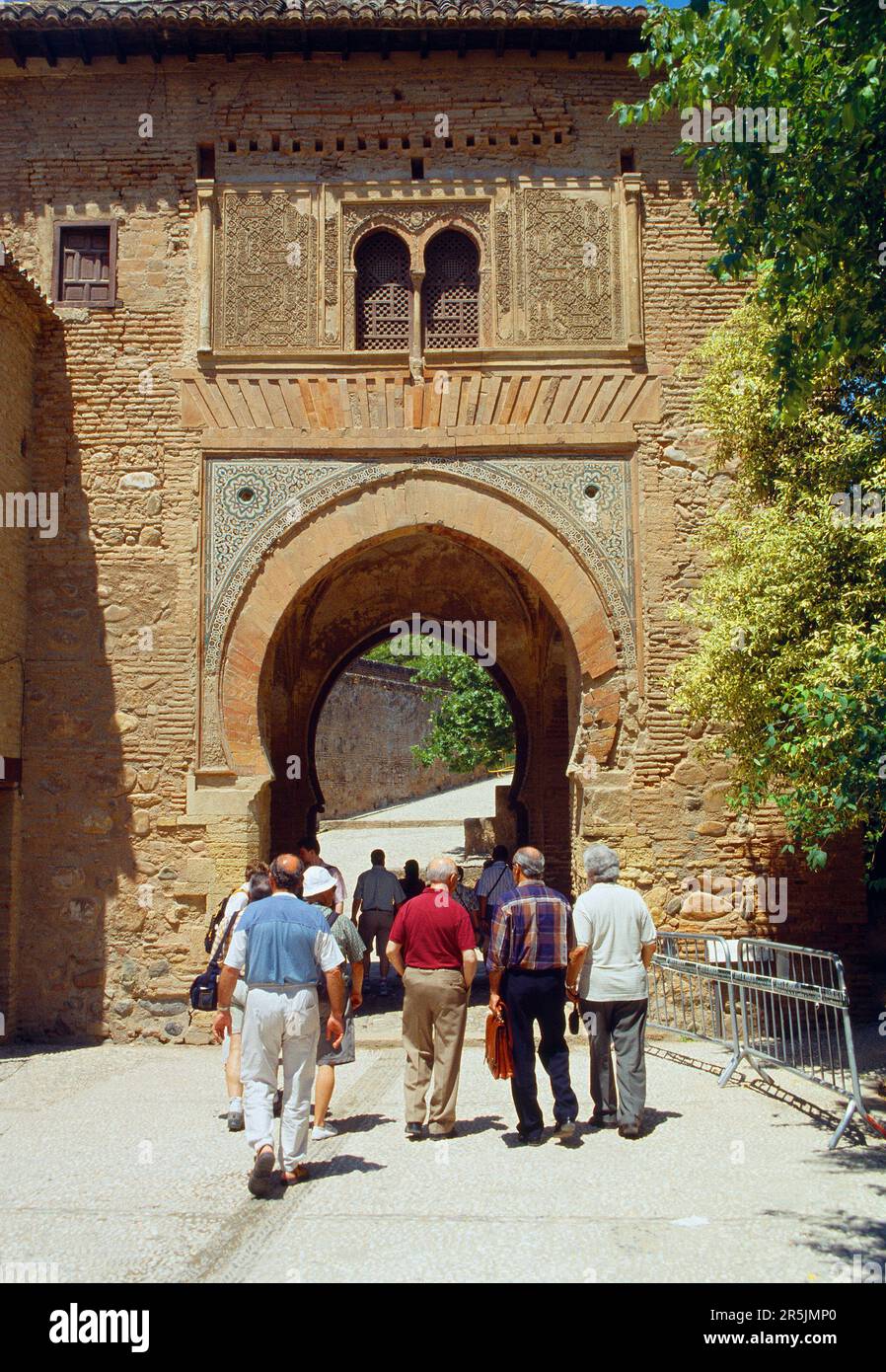 Tourists entering La Alhambra. Granada, Spain. Stock Photo