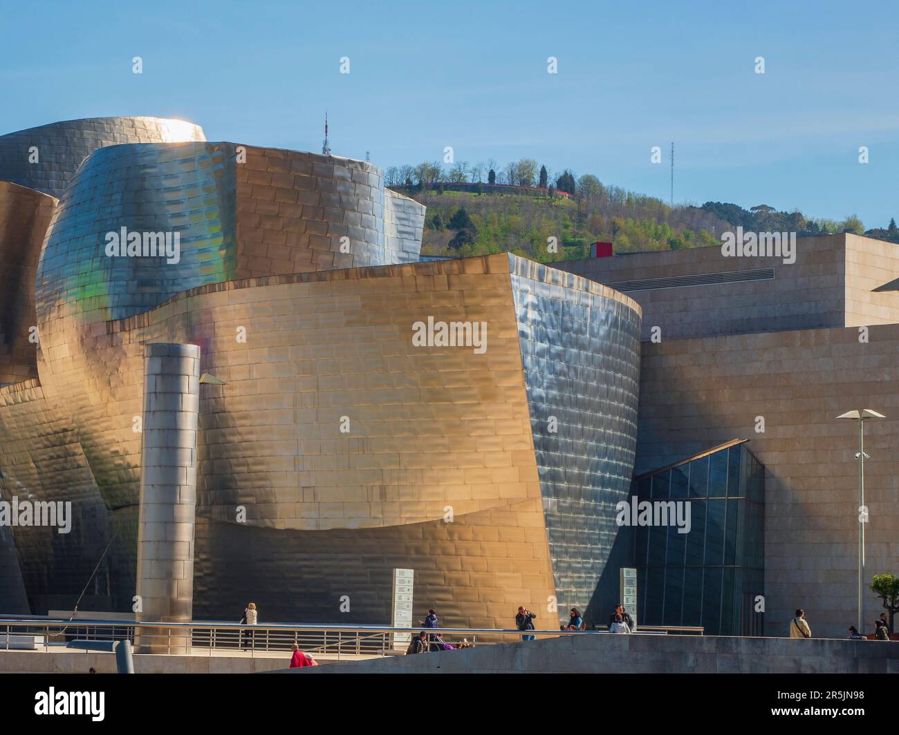 Façade of the Guggenheim Museum in Bilbao, designed by architect Frank Ghery. Stock Photo