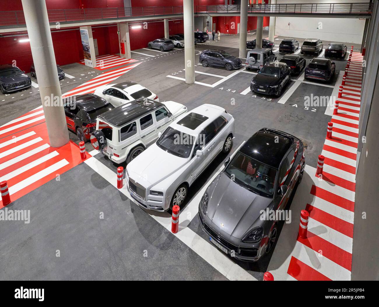Underground VIP parking at Civitas Metropolitano arena - the official home ground of FC Athletic Stock Photo