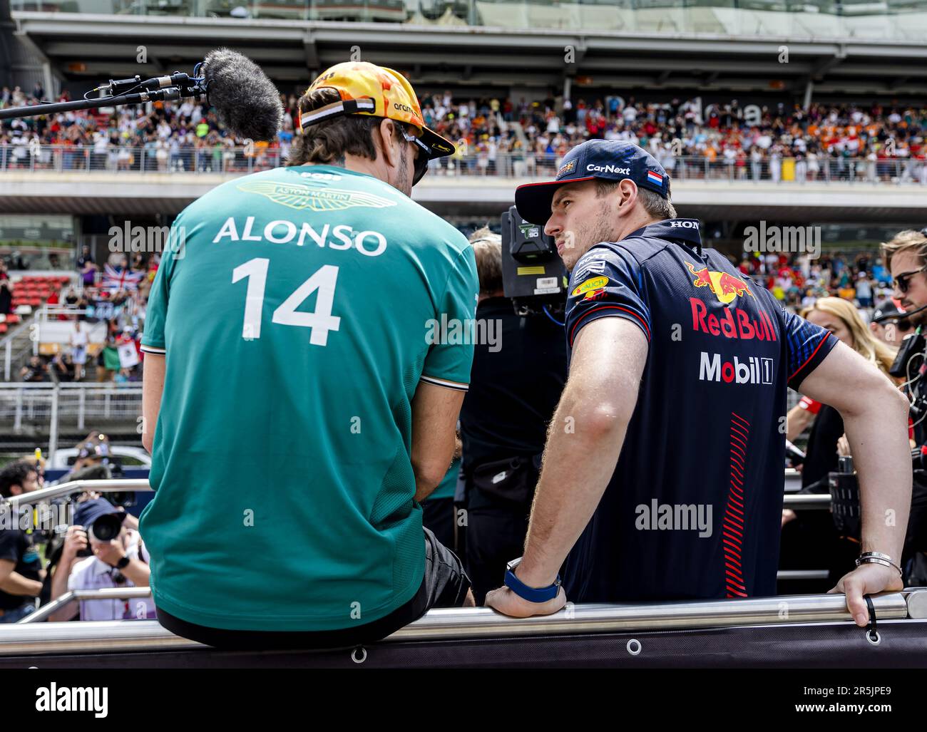 BARCELONA - Max Verstappen (Red Bull Racing) and Fernando Alonso (Aston ...