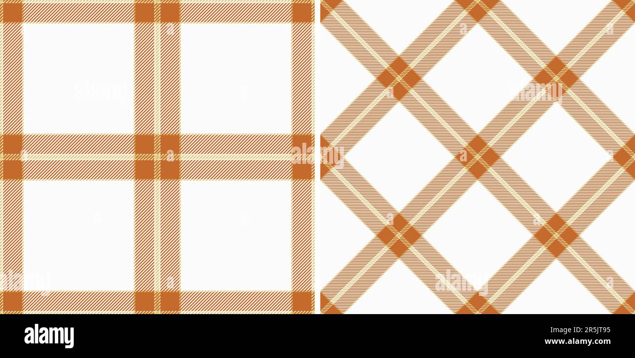 Textile plaid vector of check texture fabric with a background tartan pattern seamless set in food colors. Stock Vector