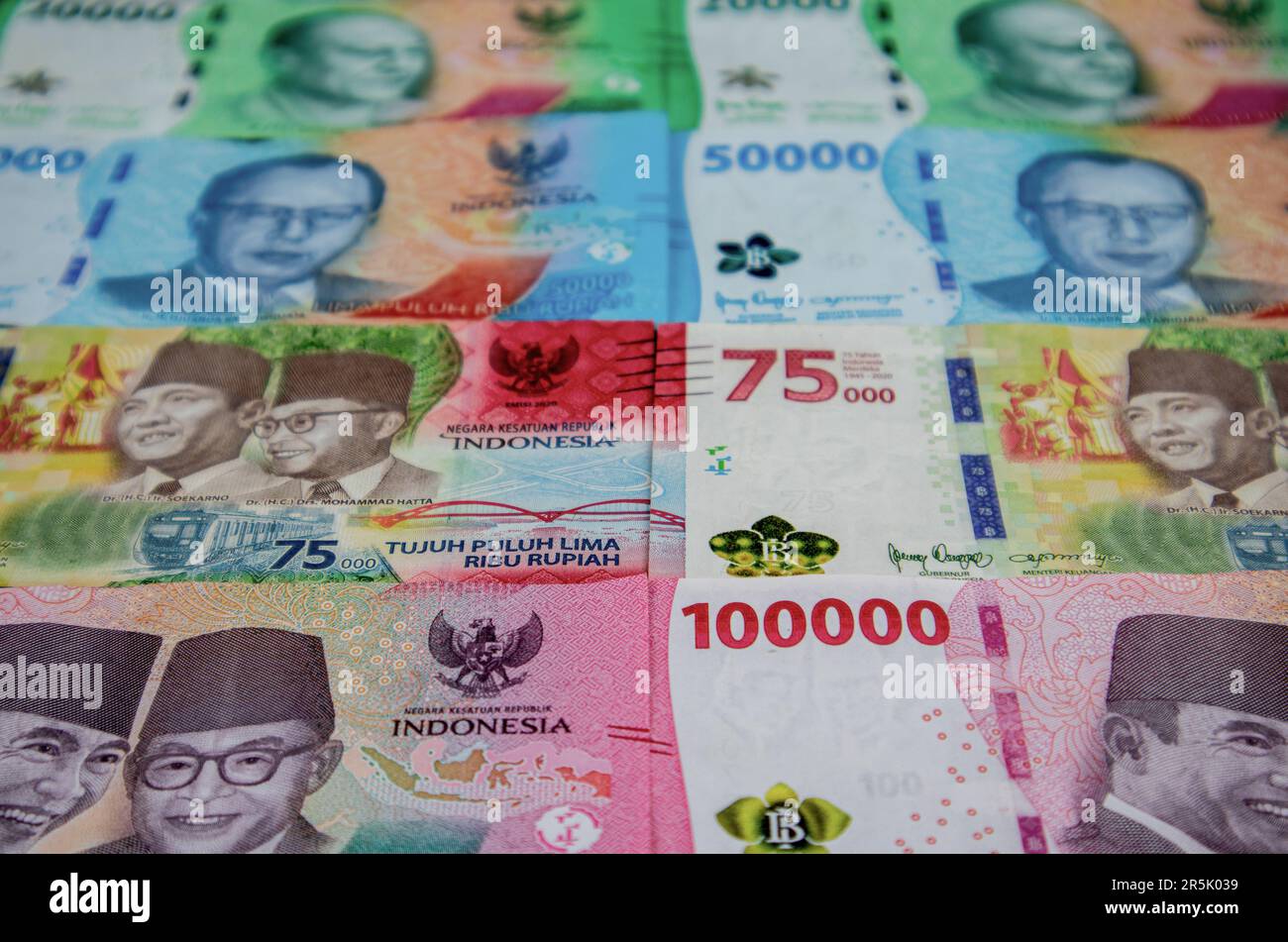 New series of rupiah banknotes rupiah currency from indonesia as a