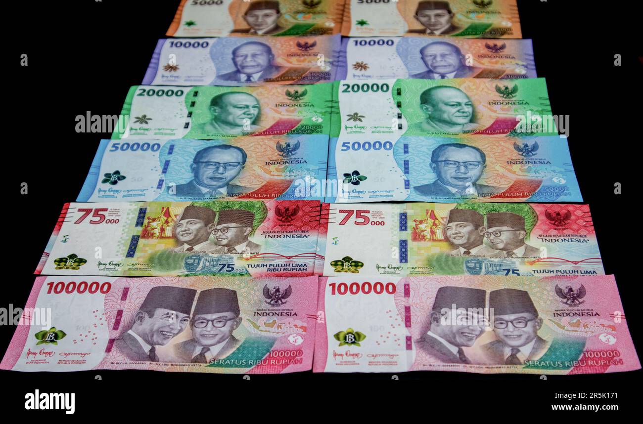 New series of rupiah banknotes rupiah currency from indonesia as a
